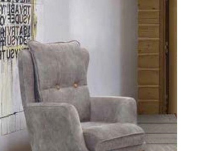 Armchair 1 Seater Textile Lounge Luxury Club Upholstery Relax Sofa Furniture Design Couch